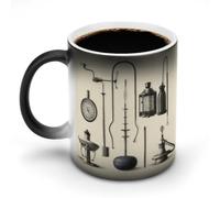 FZMVSQH Instruments - Taza de café mágica personalizada que cambia de color, sensible al calor, tazas de café con asa de 325 ml, taza de cerámica divertida para té, leche, cacao