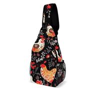 FZMVSQH Linda mochila cruzada con diseño de gallinas y gallos con bloqueo RFID, mochila de hombro casual, impermeable, ligera, para senderismo, mochila para hombre, bolsa de viaje para mujeres y