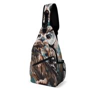 FZMVSQH Mochila cruzada con diseño de búho, diseño de búho, con bloqueo RFID, impermeable, ligera, para senderismo, para hombre, bolsa de viaje para mujeres y hombres