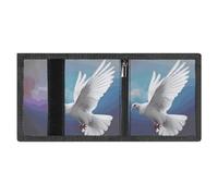FZMVSQH Peace Dove - Cartera triple minimalista para hombre, billeteras con bloqueo RFID, 8 soportes para tarjetas de crédito, 1 bolsillo para billetes y ventana de identificación, carteras delgadas