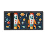 FZMVSQH Rocket Clipart - Cartera minimalista de tres pliegues para hombre, con bloqueo RFID, 8 tarjeteros, 1 bolsillo para billetes y ventana de identificación, billeteras delgadas de velcro