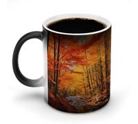 FZMVSQH - Taza de café mágica de follaje de otoño, taza personalizada que cambia de color, sensible al calor, cambiante de calor, con asa, tazas de cerámica de 11 onzas, divertida taza de cerámica