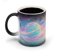 FZMVSQH Taza de café mágica de galaxia de colores arcoíris, taza personalizada que cambia de color, sensible al calor, tazas de café con asa, tazas de cerámica divertida para té, leche, cacao