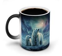 FZMVSQH - Taza de café mágica de los osos polares, taza de café personalizada que cambia de color, sensible al calor, cambia de calor, con asa, tazas de cerámica de 11 onzas, divertida taza de
