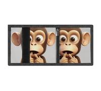 FZMVSQH The Silent Monkey - Cartera triple minimalista para hombre, billeteras con bloqueo RFID, 8 tarjeteros, 1 bolsillo para billetes y ventana de identificación, carteras delgadas y portátiles de