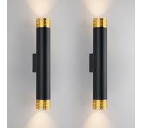 FZQSXAZU Juego de 2 Apliques de Pared cilíndricos Modernos con iluminación hacia Arriba y hacia Abajo, con conexión Directa a la Red eléctrica, Casquillo GU10, para Interiores, Ideales para