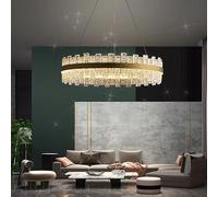 FZQSXAZU Lámpara de Techo Colgante Circular LED Moderna de Lujo para Sala de Estar, recibidor, Dormitorio, Cocina y Mesa de Comedor, Color Dorado.