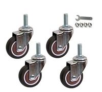 FZQSXAZU Ruedas giratorias con Freno, Juego de 4, vástago estándar M6/M8, 4 universales, 25 mm, 38 mm y 50 mm, con rotación de 360°, Capacidad de Carga de 90 kg, Bola (1 Pulgada, 4 universa