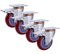 FZQSXAZU Ruedas giratorias de Poliuretano Resistentes para Muebles, Paquete de 4, con Freno y rodamientos Dobles (Freno de 4 Pulgadas).