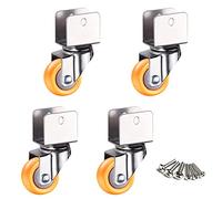 FZQSXAZU Ruedas giratorias para Muebles pequeños, 360°, 1,5", móviles, de Nailon PA de 38 mm con Soporte en Forma de U, Capacidad de Carga: 75 kg, Paquete de 4 (universales, 20 mm/0,8 pulga
