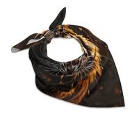 FZQVSGW Bufanda de seda para la cabeza de los antiguos egipcios para mujer, bufanda cuadrada pequeña, pañuelo ligero, Tigre feroz, 18"x18"