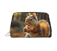 FZQVSLCM Bolsa de maquillaje de viaje, bolsa de maquillaje impermeable para bolso, bolsa de aseo de cuero para mujer, bolsa de cosméticos organizadora linda ardilla comiendo nueces, bolsa de
