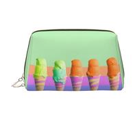 FZQVSLCM Bolsa de maquillaje de viaje, bolsa de maquillaje impermeable para bolso, bolsa de aseo de cuero para mujer, bolsa de cosméticos organizadora, bolsa de maquillaje gradiente de helado arcoíris