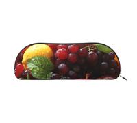 FZQVSLCM Estuche de piel para lápices, bolsa de maquillaje de viaje, bolsa de aseo de frutas frescas, bolsa de cosméticos portátil, monedero, Silver, Talla única