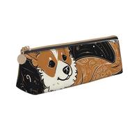 FZQVSLCM Estuche de piel para lápices, bolsa de maquillaje de viaje, bolsa de maquillaje Corgi que ama la música, neceser portátil, bolsa de cosméticos y monedero