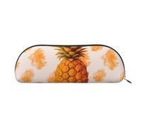 FZQVSLCM Estuche de piel para lápices, bolsa de maquillaje de viaje, bolsa de maquillaje naranja brillante, bolsa de aseo portátil, bolsa de cosméticos y monedero, Gold, Talla única