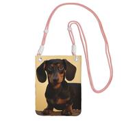 FZQVSLCM Pequeñas bolsas cruzadas para mujer, bolso impermeable para teléfono celular, una bonita cartera tipo perro salchicha, riñonera