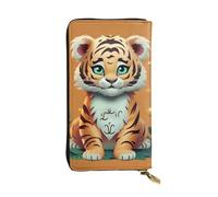 FZQVSLCM Year of the Tiger - Cartera de piel con diseño de tigre divertido para mujer, monedero largo, ultrafino, tarjetero plegable