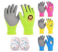 FZSECRIU 4 Pares Guantes Jardineria Niños, 3-5 años Guantes de Trabajo Para Niños, Apto Para Tareas Domésticas Diarias, Jardinería y Actividades al Aire Libre