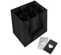 FZSECRIU Bolsa para botellas de vino, bolsa de transporte con separadores para botellas, bolsa de la compra con 6 compartimentos, Negro, Versátil，bolsa botella vino,achilles