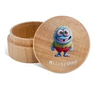 FZSECRIU Caja Dientes De Leche Niño Niña, Estuche Para Guardar Dientes De Bebé, Tamaño 5 X 3.5 Cm, Diseño De Monstruo, Marrón