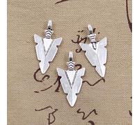 FZSWD 20 Piezas encantos Daga de Punta de Flecha India 28X15 mm Colgante Hecho A Mano Que Se Ajusta A Bricolaje Tibetano Vintage para Collar