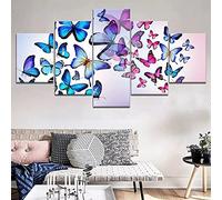 FZSWD 5 Piezas de Arte En Lienzo Colorido Grupo de Mariposas Pinturas Decorativas Modernas sobre Lienzo Arte de Pared para decoración del Hogar decoración de Pared