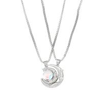 fztonk Collar con colgante de cobre con cierre de luna, joyería para uso diario, unisex, regalo de aniversario, collar de pareja con sol y luna, One Size, como se describe, como se describe