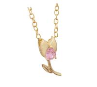 fztonk Collar con colgante de tulipanes dorados de moda con diamantes de imitación, accesorio de joyería para mujer, busca estilos de belleza elegantes, collar de declaración de boda, One Size, como