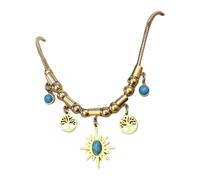 fztonk Collar con símbolo de la vida artesanal, diseño geométrico retro para mujer, colgante de árboles de la vida, accesorio de joyería para fiestas, joyería simbólica retro para mujer, One Size