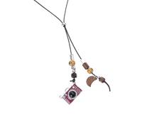 fztonk Collar de cámara de película, vintage, esmaltado, artesanía, mujeres y hombres, colgante de cámara de película de moda con cadena ajustable, diseños vintage, accesorio de joyería para