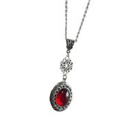 fztonk Collar de piedras preciosas de estilo antiguo, ajustable, ovalado, cadena para el cuello, accesorios de joyería elegantes para mujeres amantes del gótico, One Size, como se describe, como se