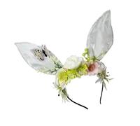 fztonk Elegante diadema de orejas de conejo para el pelo, adorno para juegos de rol, eventos, juego de rol, escenario, diademas con lazos de encaje