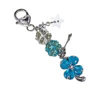 fztonk Llavero con colgante de cadena para teléfono, correa de estrella, cuerda para pérdida, joyería de moda, regalo de estrella, azul, Talla única