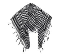 fztonk Pañuelo árabe Shemagh clásico a cuadros religioso con flecos para la cabeza para temporada y ocasión, diseño de Shemagh árabe a cuadros para actividades al aire libre temporada, Negro, Talla