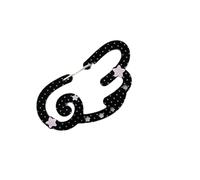 fztonk Sofisticado mosquetón de ala de estrella, soporte acrílico, llavero portátil, ganchos para mochilas, llaves, uso diario, accesorio decorativo de mosquetón, Black
