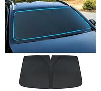 FZTZSQ Coche Parabrisas Parasoles para Porsche Taycan, Plegable Portátil Lunas Delanteras Anti-UV Aislamiento TéRmico Interior Accesorios,Black