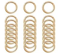 FZWONVUC 24 mini mosquetones de bloqueo, mini mosquetón, llaveros pequeños, anillos a granel para bolsos, manualidades de papel, llaveros, hebillas, bolsas, bricolaje (dorado-OD1.28 pulgadas)