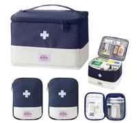 FZYCOM 3 Piezas Bolsas Botiquin, Gran Capacidad Botiquín Médico Vacío con 2 Bolsas para Botiquín de Viaje, Bolsa Primeros Auxilios Portátil, First Aid Kit, Caja Medicamentos para Hogar, Oficina, Airel