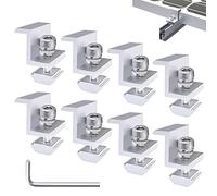 FZYCOM Juego de 8 Soporte Placas Solares de Aluminio Anodizado para Autocaravana Solar, Soporte Placa Solar, Kit Montaje sin Rieles para Furgoneta, Barco y Techo