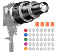 FZYCOM Snoot óptico con Bowens Mount, Snoot GOBO Proyector con 35 Gobos y 5 Filtros de Color, Snoot óptico para Aputure Amaran 100DS 100XS 200DS, Godox SL60W VL150, Nanlite FS150B etc.