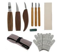 FZYE 10 unids/Set Cuchillo de cincel para tallar Madera Carpintero Principiantes DIY carpintería Cortador de Tallado en Madera gubias Herramientas de Mano, como se Muestra