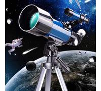 FZYE Telescopio astronómico de 70 mm de Apertura y 400 mm de Montaje AZ, telescopio Refractor para niños, Adultos y Principiantes, telescopio de Viaje portátil, con Bolsa de Transporte