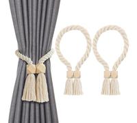 Fzyisw 2 alzapaños magnéticos para cortinas, estilo bohemio, para cortinas con flecos, fuertes imanes para cortinas para salón, dormitorio, decoración del hogar