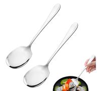 Fzyisw Cubiertos para ensalada de acero inoxidable, 2 unidades, cucharas grandes para servir, cucharas de servir de acero inoxidable, cucharas para servir ensaladas, cucharas para cocina, comedor