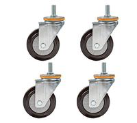 FZZIBQYR 4 Ruedas giratorias Resistentes con Freno, Varilla roscada M14/M16, de Goma (4 sin Freno, 4 Pulgadas, M14)