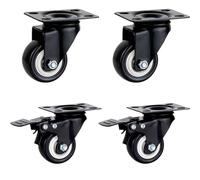 FZZIBQYR Heavy-Duty Rubber Furniture Wheels 2-Inch Swivel Casters with Brake Industrial Rolling Wheels for Furniture 2 Swivel & 2 Brake Perfect for Home & Office Use