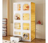 FZZIBQYR Jaula Grande para Gatos de Interior con arenero - Parque de Juegos Plegable para Mascotas, casa para Gatos DIY para 1-3 Gatos, Espacio Amplio para Que tu felino Haga Ejercicio y se divierta.