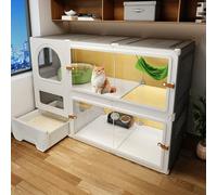 FZZIBQYR Jaula Grande para Gatos de Interior con Inodoro, Paneles de Valla para Gatos de fácil instalación para Amigos felinos.