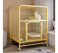 FZZIBQYR Jaula para Gatos, Corral metálico para Gatos, Parque para Mascotas, recinto para Gatitos, Interior y Exterior con Hamaca con Ruedas universales y Escalera para 1-2 Gatos, Conejos, Hurones y